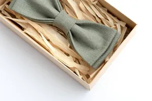 Dark Slim Sage Green Boys Bow Tie - Dapper Elegance for Young Gentlemen