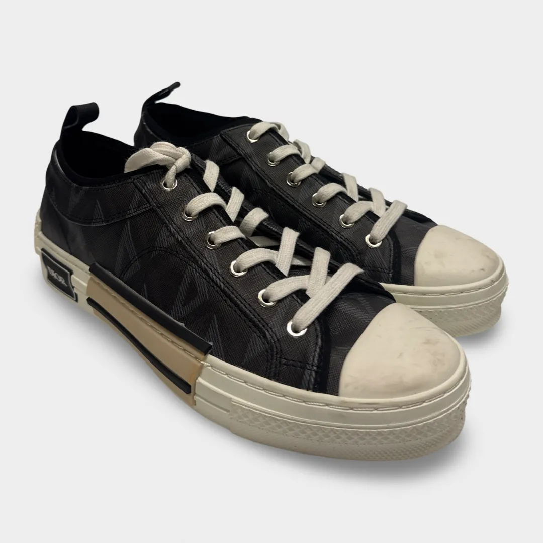 Dior Men's B23 Low Top Black CD Diamond Sneakers