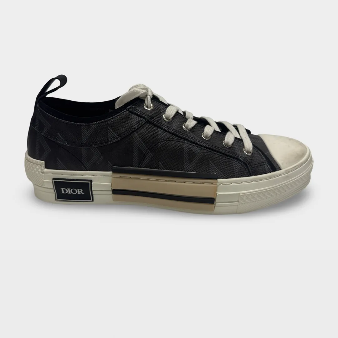 Dior Men's B23 Low Top Black CD Diamond Sneakers