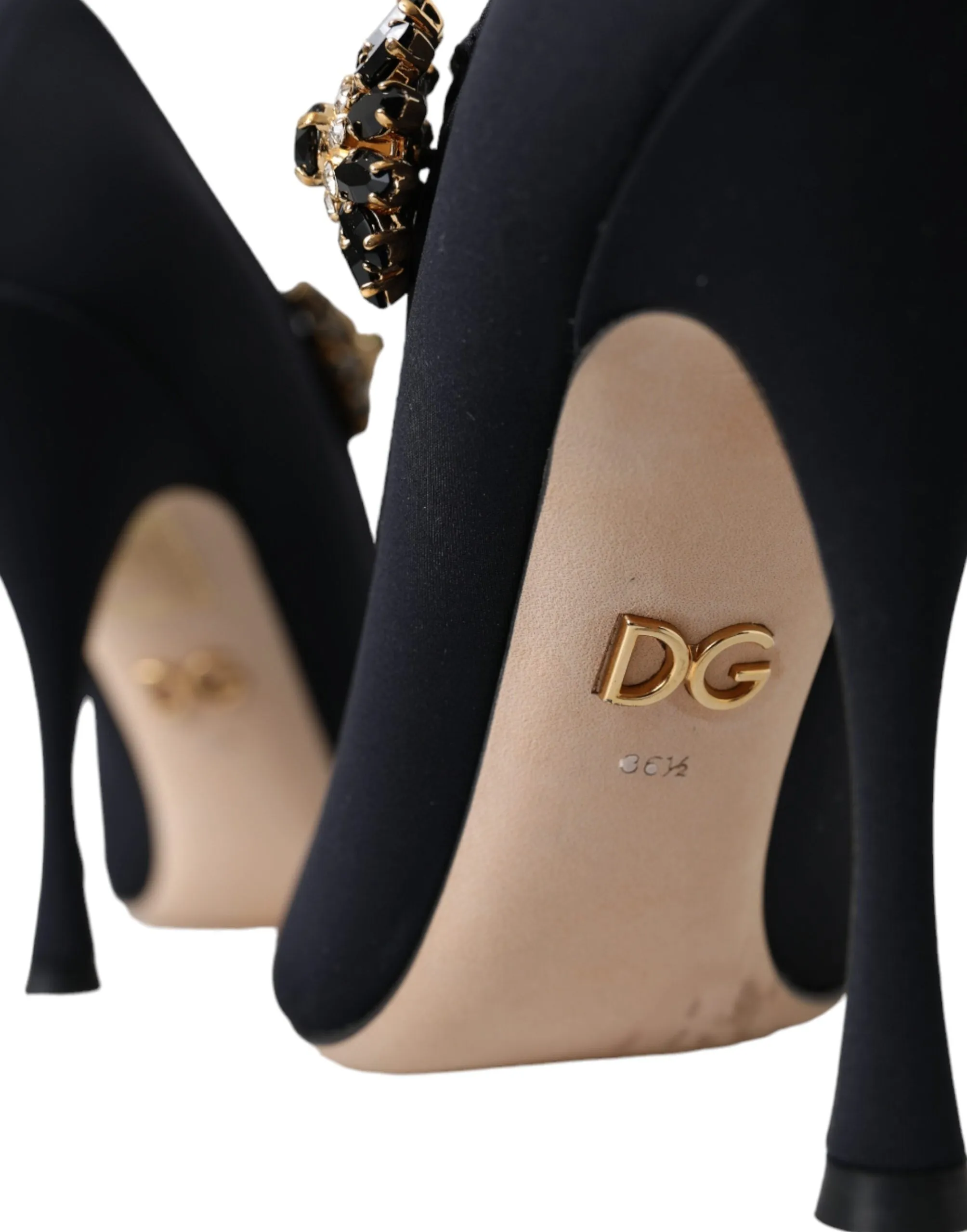 Dolce & Gabbana Black Lori Mary Janes In Stretch Jersey