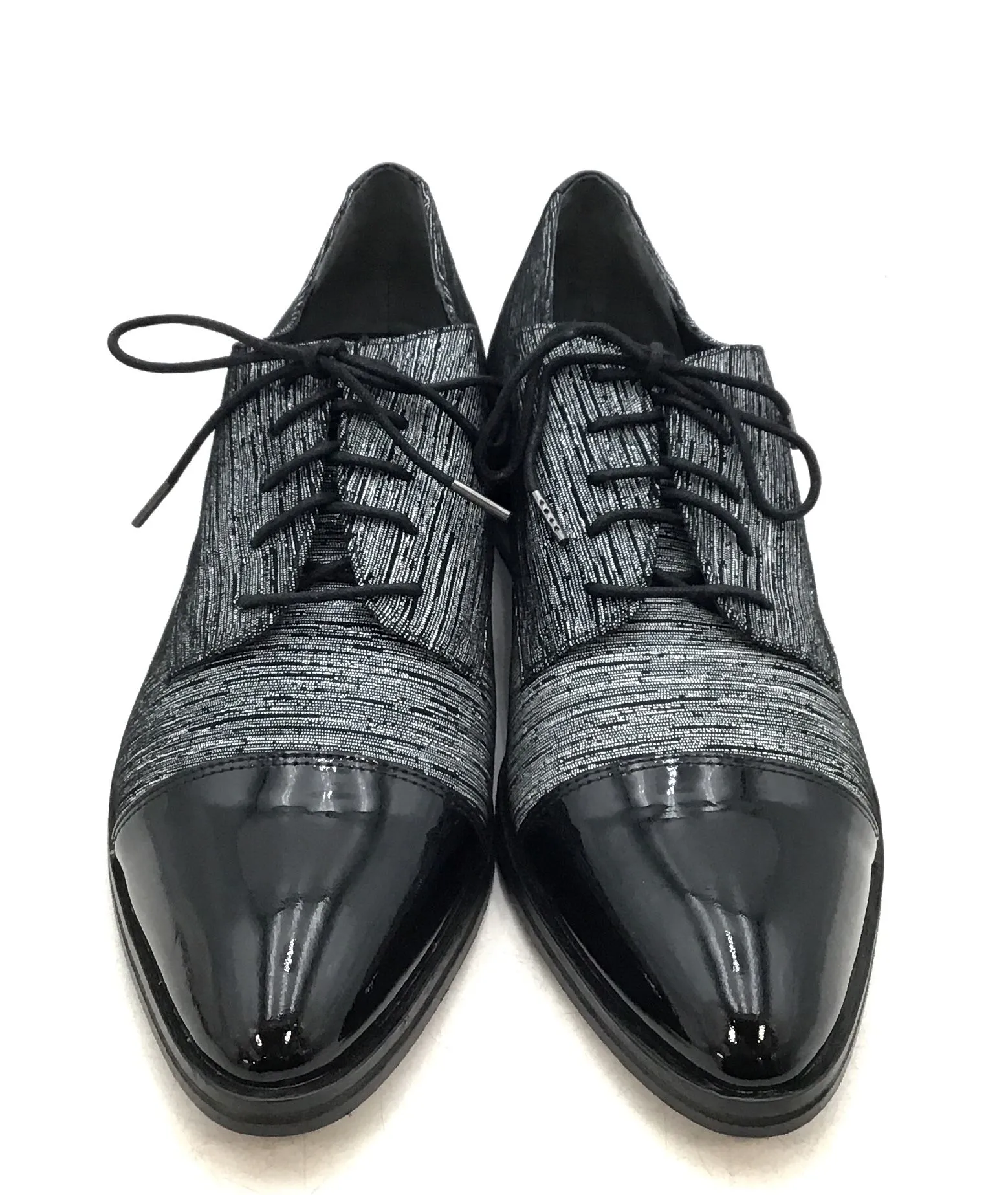 Donald J Pliner Women's Black Gray Cap Toe Oxford Shoes - Size 9.5N