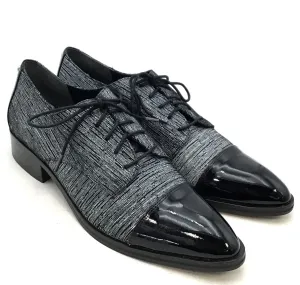 Donald J Pliner Women's Black Gray Cap Toe Oxford Shoes - Size 9.5N
