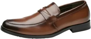 Dress Oxford for Men Slip On Casual Shoes New Men Business Leather Shoes Fashion Breathable Loafers Shoes Classic Low Top Height Increase Shoes