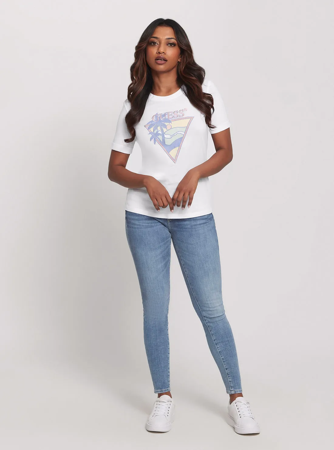 Eco White Beach Triangle T-Shirt