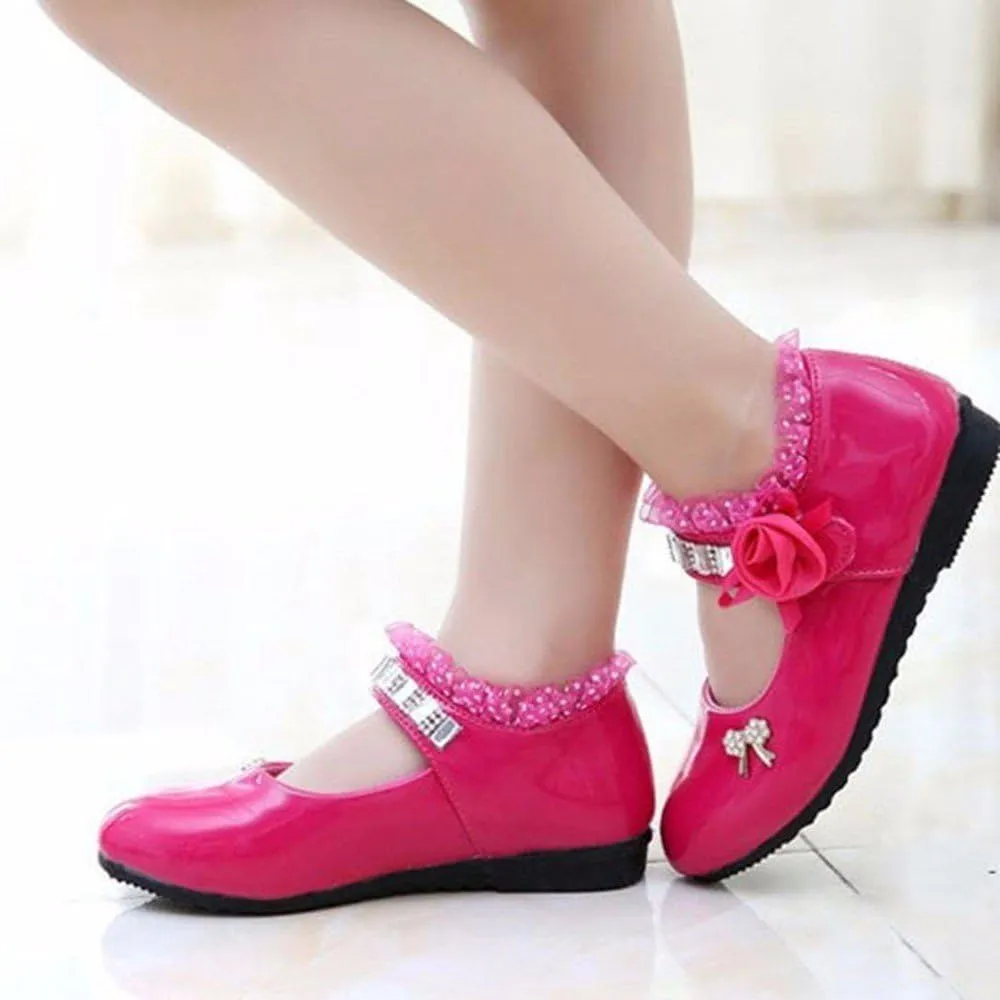 EnJoCho Baby Cute Girls Dress Shoes Shoes for Girls Comfortable PU Flats School Shoes for Little Kids Mary Jane Girls Flats