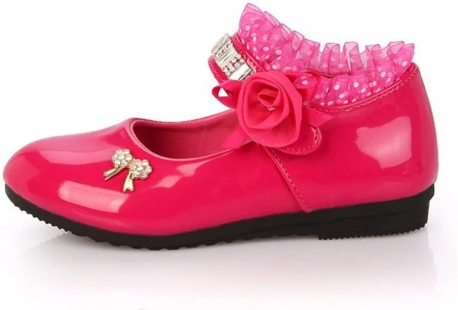 EnJoCho Baby Cute Girls Dress Shoes Shoes for Girls Comfortable PU Flats School Shoes for Little Kids Mary Jane Girls Flats