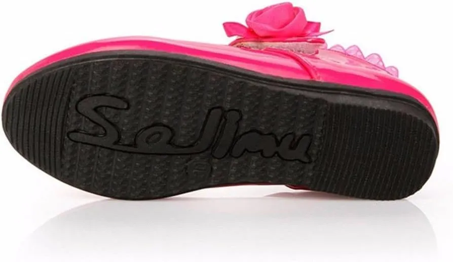 EnJoCho Baby Cute Girls Dress Shoes Shoes for Girls Comfortable PU Flats School Shoes for Little Kids Mary Jane Girls Flats