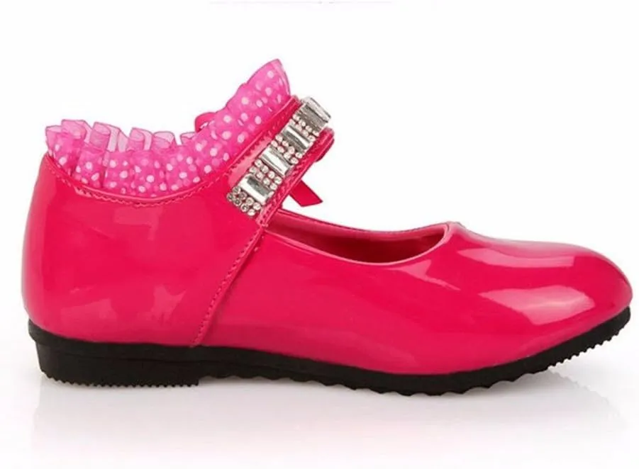 EnJoCho Baby Cute Girls Dress Shoes Shoes for Girls Comfortable PU Flats School Shoes for Little Kids Mary Jane Girls Flats