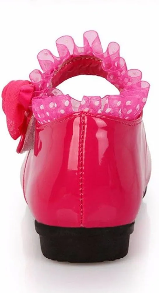 EnJoCho Baby Cute Girls Dress Shoes Shoes for Girls Comfortable PU Flats School Shoes for Little Kids Mary Jane Girls Flats