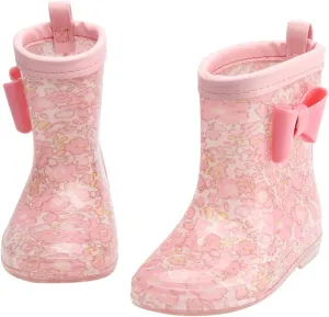 EnJoCho Outdoor Shoes for Toddler Kids Rain Boots Cartoon Bowknot Infant Boys Girls PVC Rain Boots Children Non Slip
