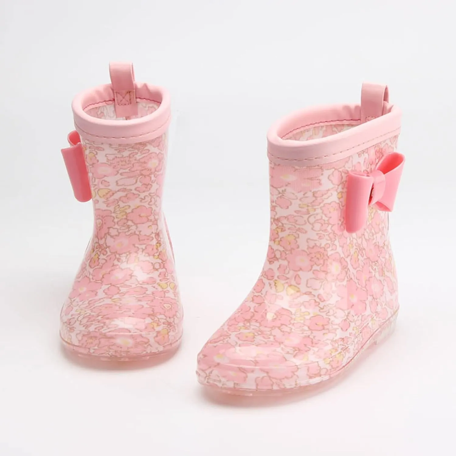 EnJoCho Outdoor Shoes for Toddler Kids Rain Boots Cartoon Bowknot Infant Boys Girls PVC Rain Boots Children Non Slip