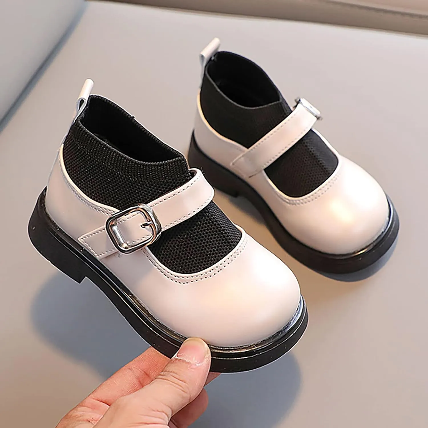 EnJoCho Running Shoes for Toddler Toddler Girls Boots Little Kid Shoes Short Boots Girls School Leather Shoes