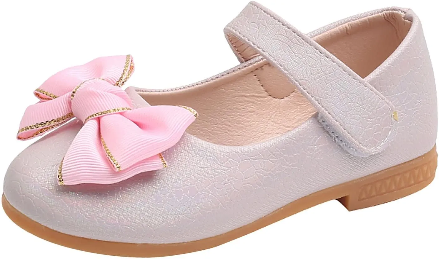 EnJoCho Toddler Comfortable Shoes Fashion Summer Children Girls Casual Shoes Flat Bottom Lightweight Solid Color Bow