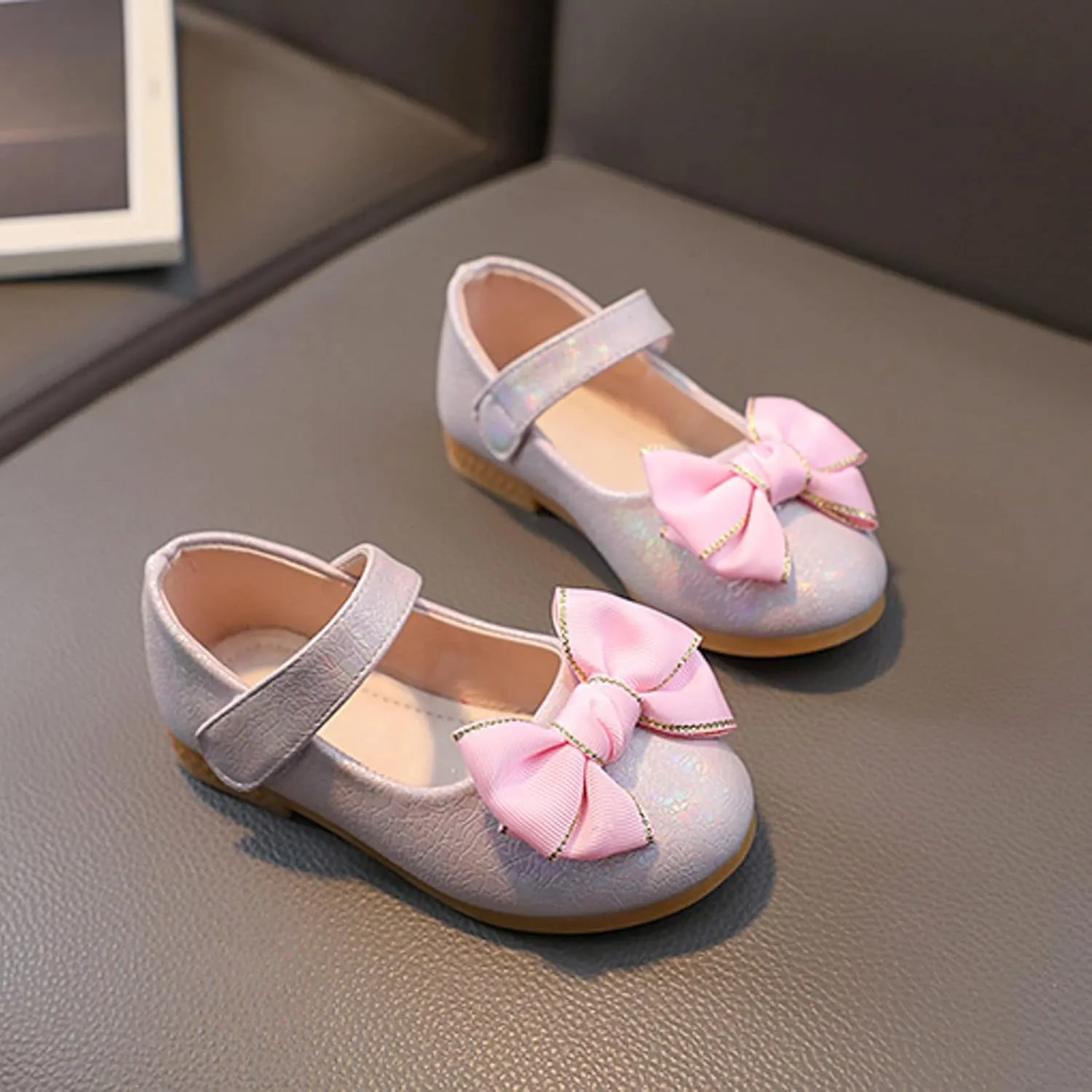 EnJoCho Toddler Comfortable Shoes Fashion Summer Children Girls Casual Shoes Flat Bottom Lightweight Solid Color Bow