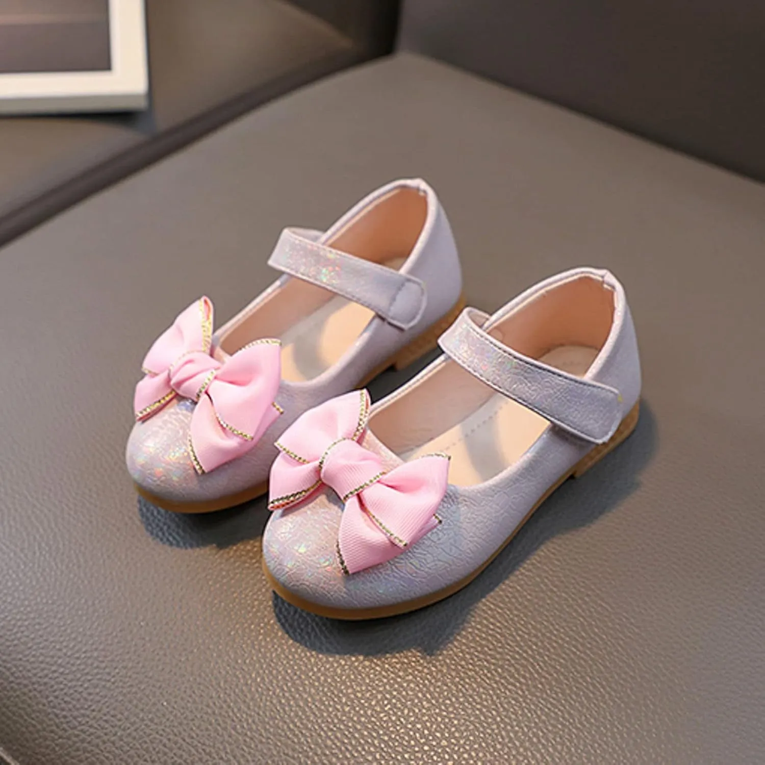 EnJoCho Toddler Comfortable Shoes Fashion Summer Children Girls Casual Shoes Flat Bottom Lightweight Solid Color Bow