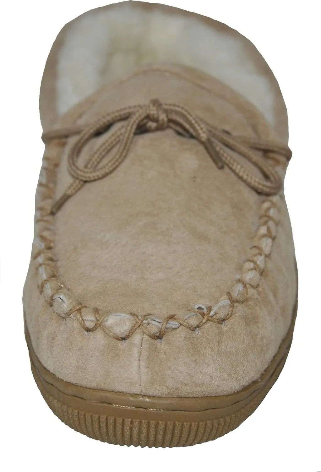 Eurow Women's Hardsole Sheepskin Moccasin - Chestnut/White