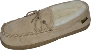 Eurow Women's Hardsole Sheepskin Moccasin - Chestnut/White