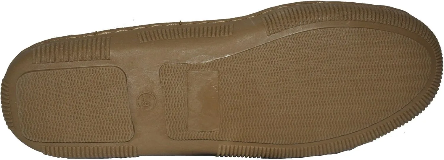 Eurow Women's Hardsole Sheepskin Moccasin - Chestnut/White