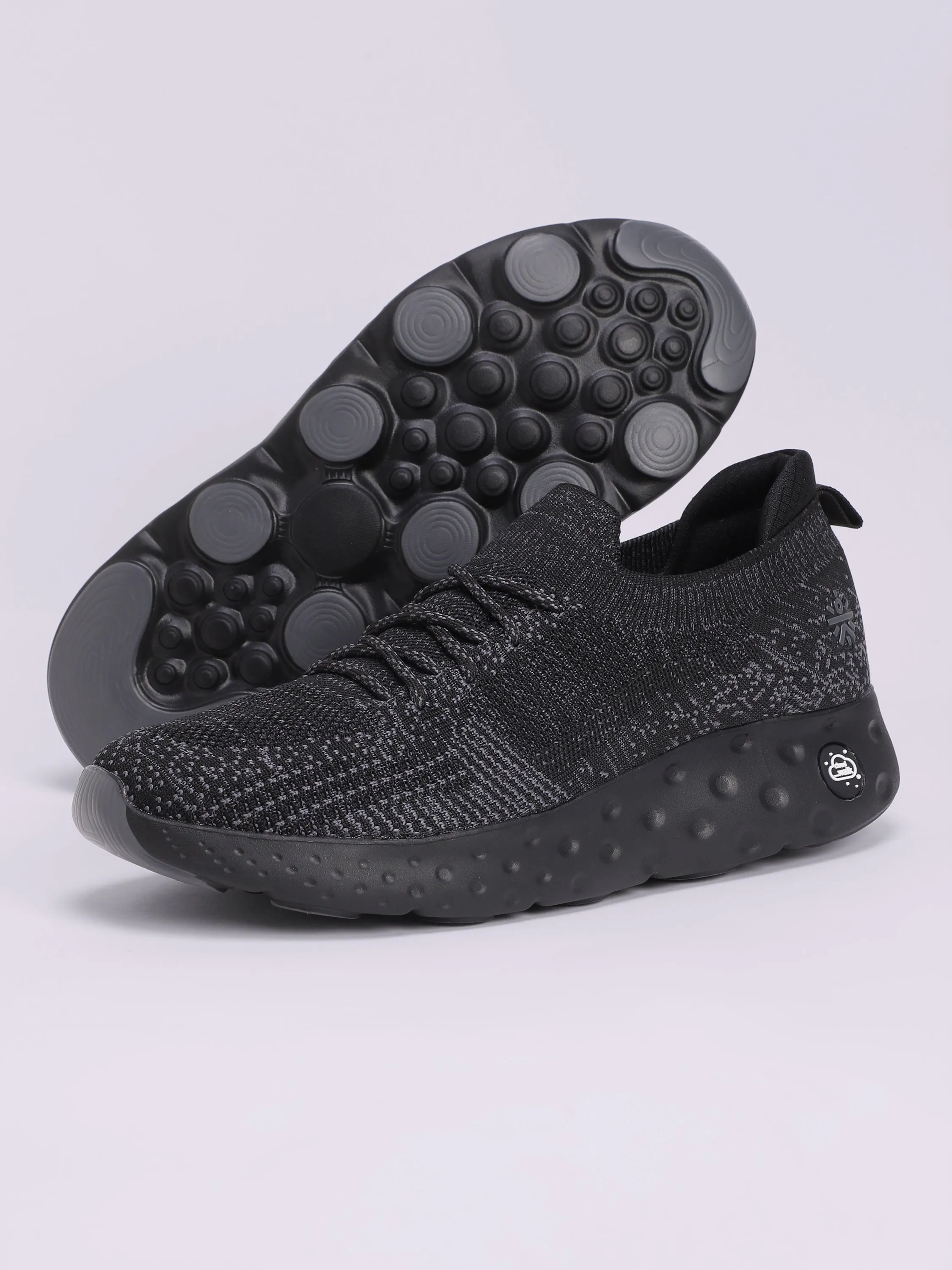 EZ  Cushn Men's Walking Shoes - Black/Grey