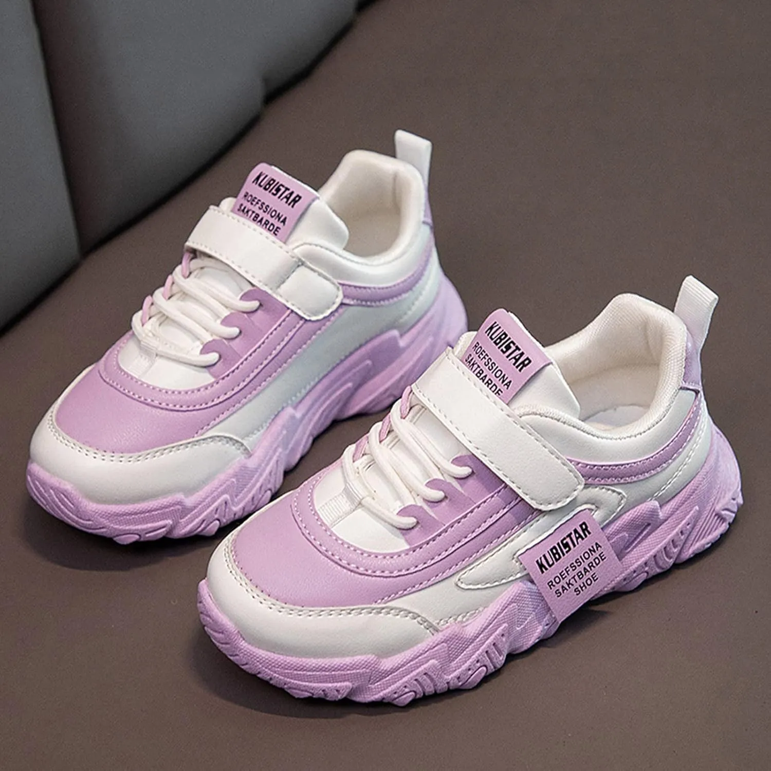 Fashion All Seasons Children Sports Shoes Girls Flat Sole Thick Sole Non Slip Light Hook Loop Girls Shoes 10 Years Old