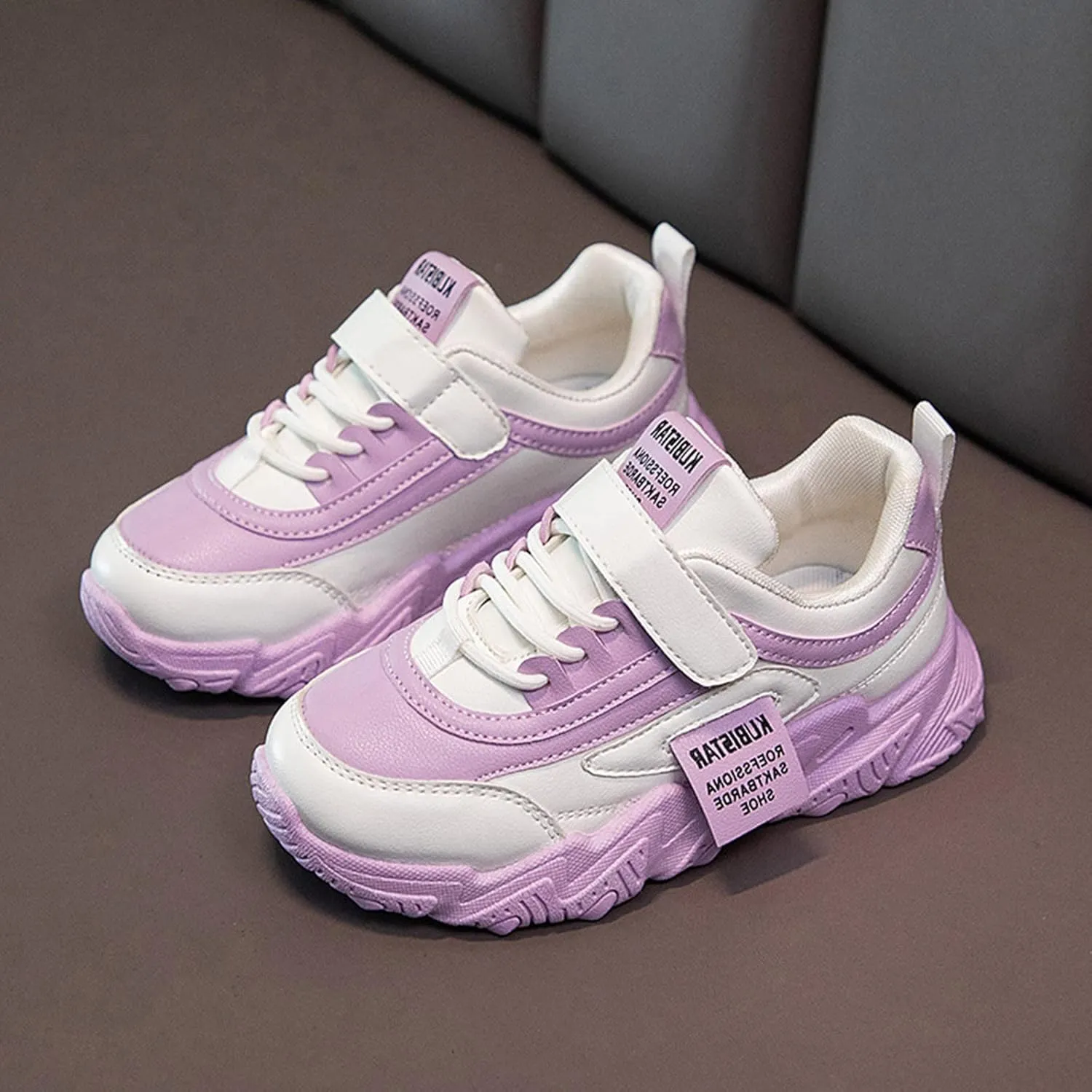 Fashion All Seasons Children Sports Shoes Girls Flat Sole Thick Sole Non Slip Light Hook Loop Girls Shoes 10 Years Old
