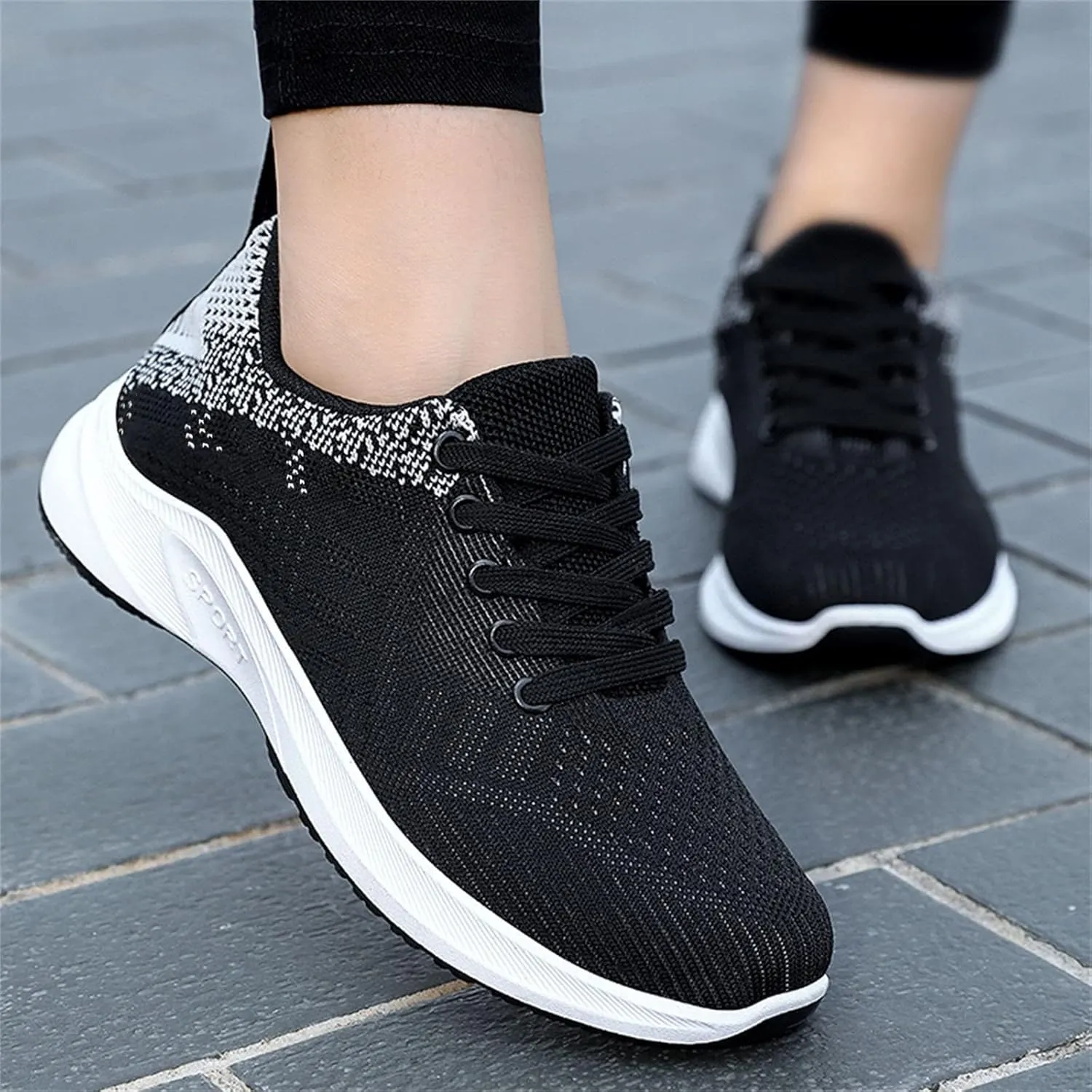 Fashion Sneakers for Women 2025 Casual Mesh Summer Lace up Breathable Closed Toe Outdoor Running Shoes Comfortable for Workout Running Walking
