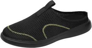 Fashion Summer Men Breathable Mesh Shallow Lace Up Casual Shoes Tops Mens Sneaker (Black, 11.5)