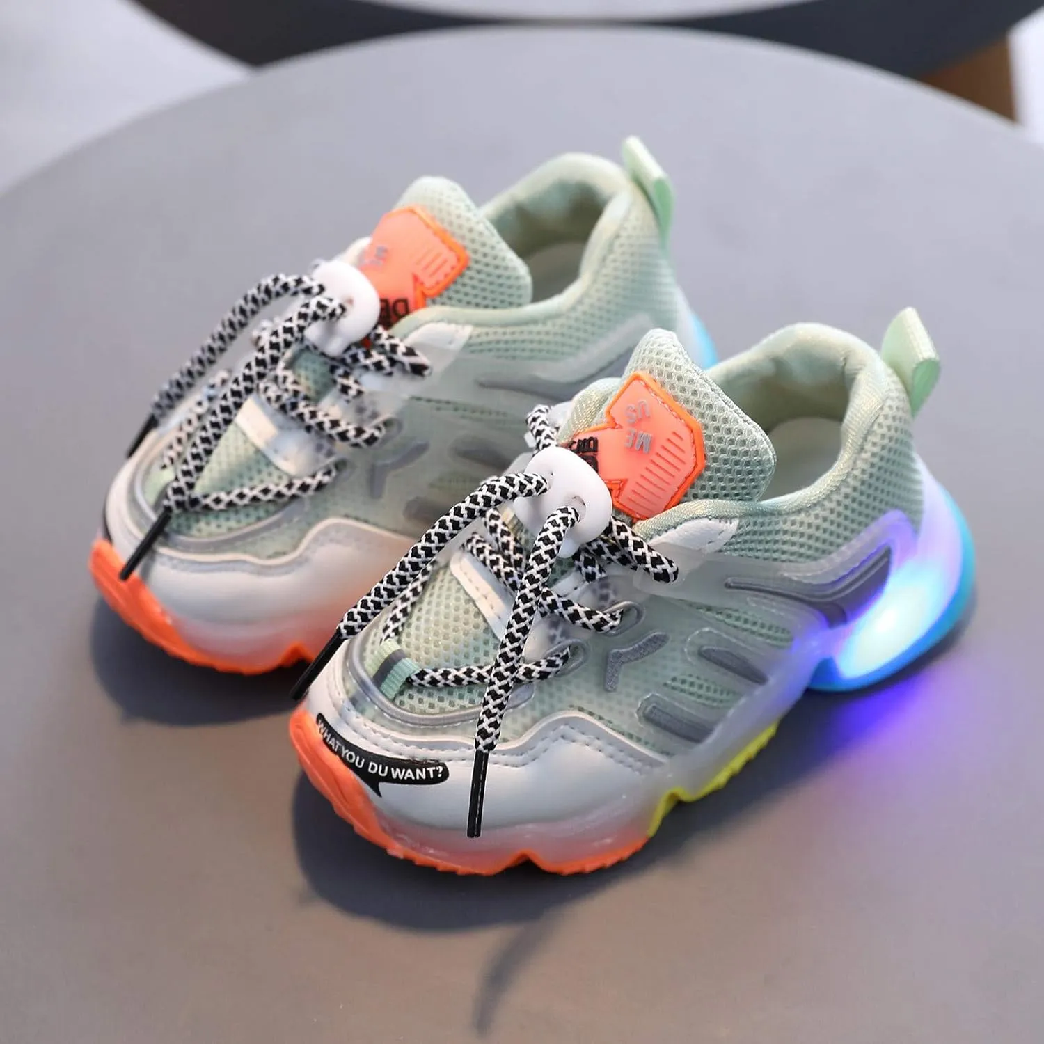 Fashion Trainers LED Breathable Luminous Sneakers for 15M-6Years Little Kids Toddler Baby Girls Boys Light Up Crib Shoes