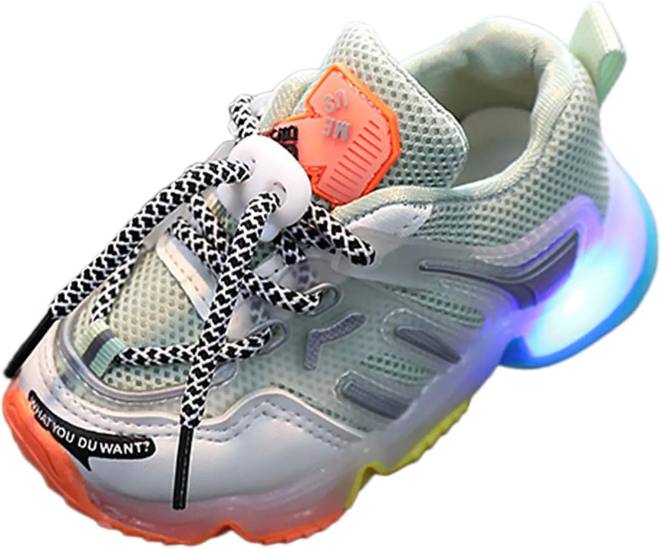 Fashion Trainers LED Breathable Luminous Sneakers for 15M-6Years Little Kids Toddler Baby Girls Boys Light Up Crib Shoes
