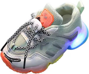 Fashion Trainers LED Breathable Luminous Sneakers for 15M-6Years Little Kids Toddler Baby Girls Boys Light Up Crib Shoes