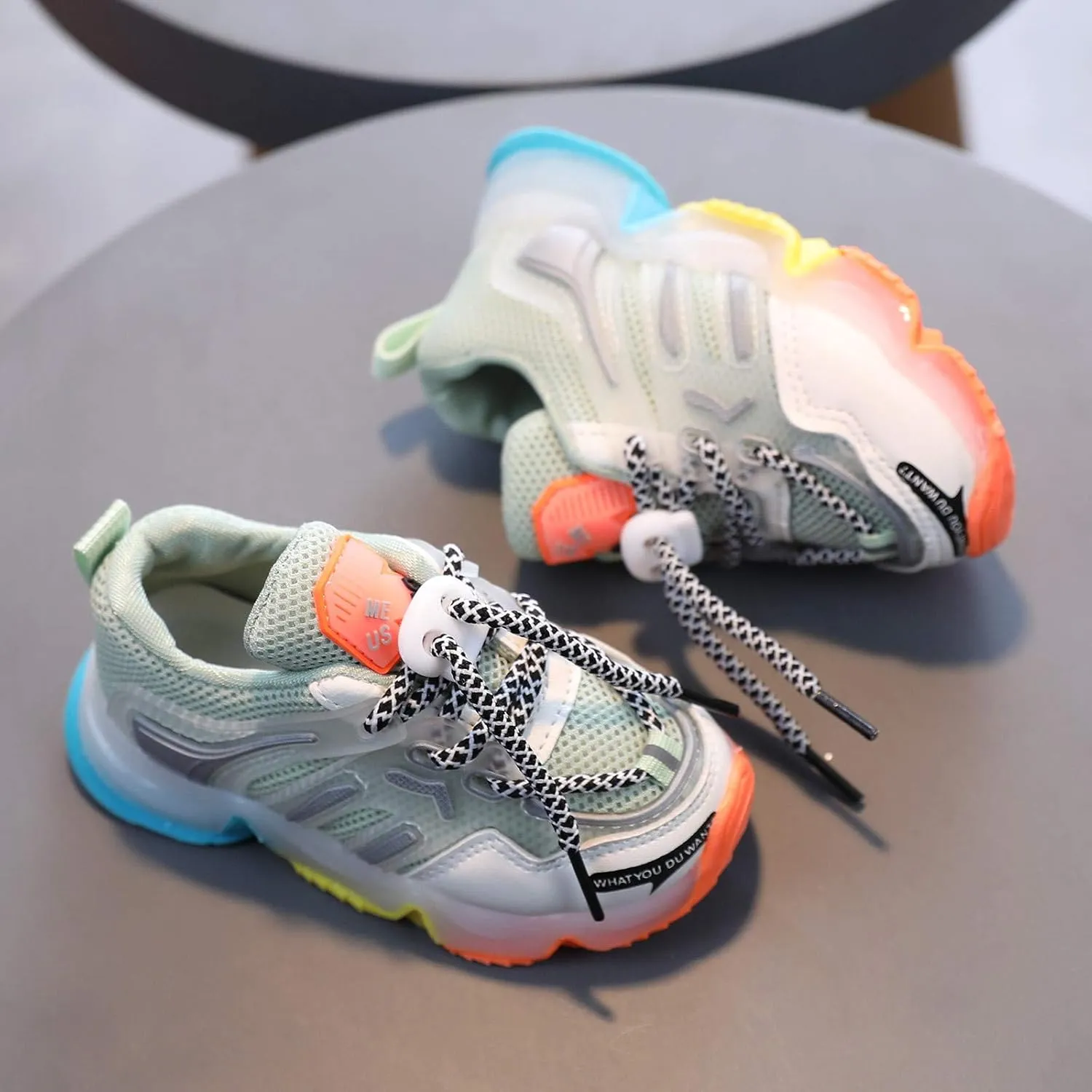 Fashion Trainers LED Breathable Luminous Sneakers for 15M-6Years Little Kids Toddler Baby Girls Boys Light Up Crib Shoes