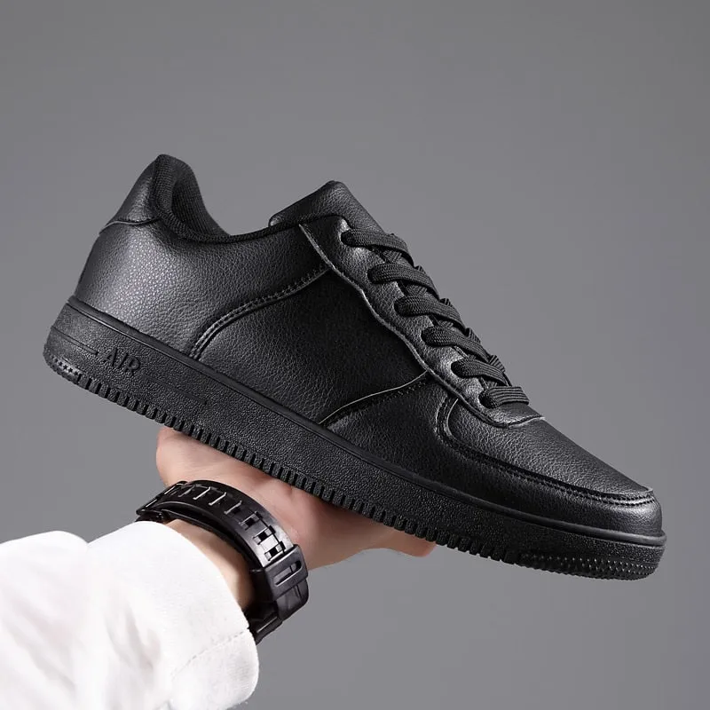 Fashion White Men's Casual Shoes 48 School Breathable Leather Soft Men's Sneaker 47 Big Size Outdoor Walking Solid Men Shoes 46