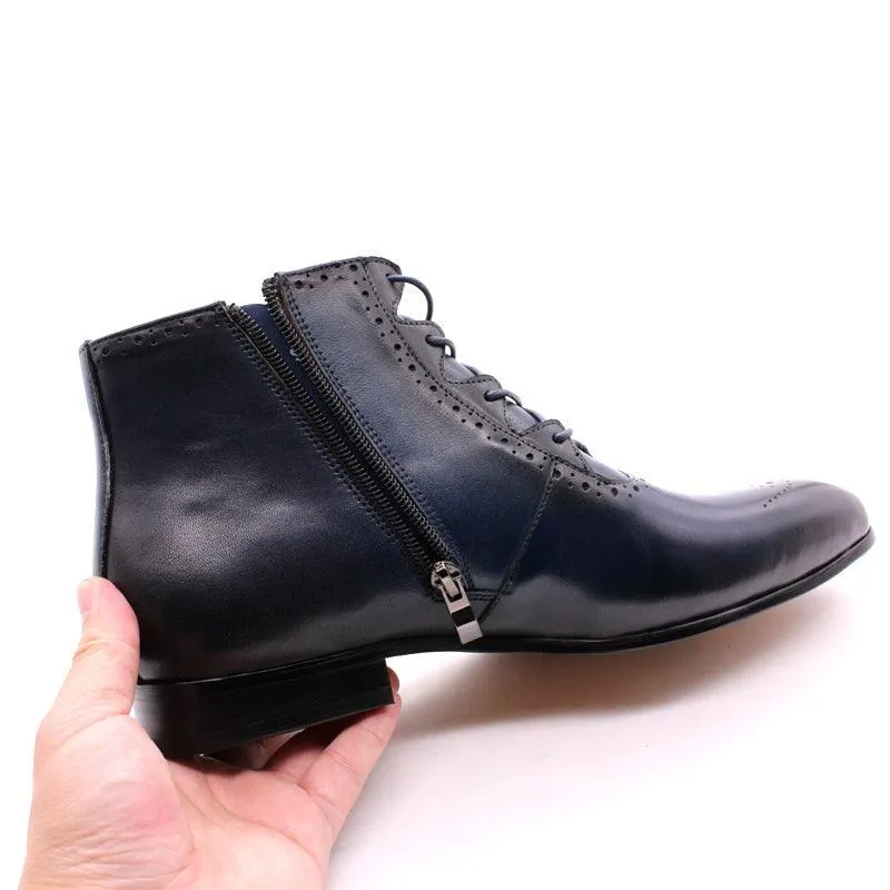 FC Men's Handmade Genuine Leather Ankle Boots