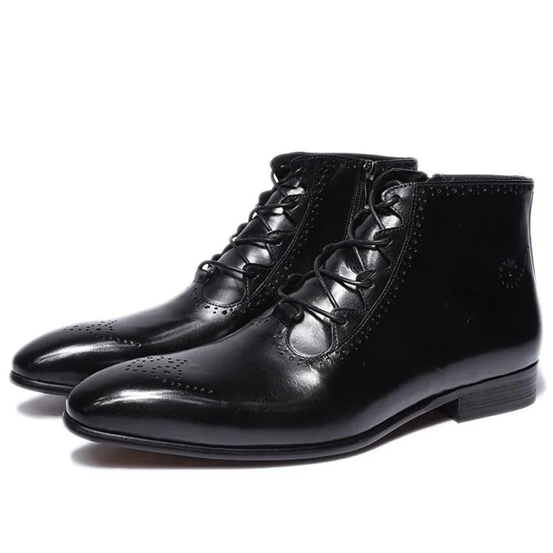 FC Men's Handmade Genuine Leather Ankle Boots