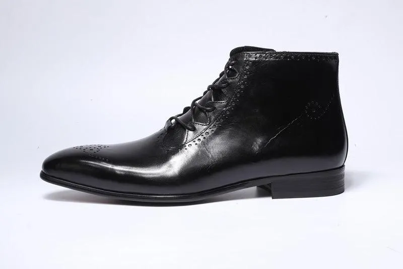 FC Men's Handmade Genuine Leather Ankle Boots