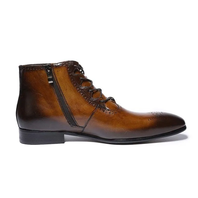 FC Men's Handmade Genuine Leather Ankle Boots