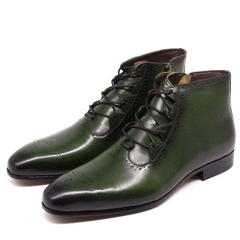 FC Men's Handmade Genuine Leather Ankle Boots