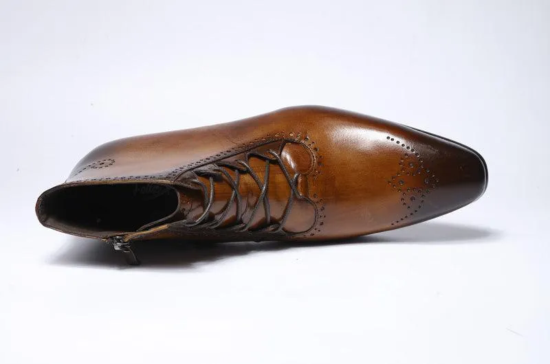 FC Men's Handmade Genuine Leather Ankle Boots