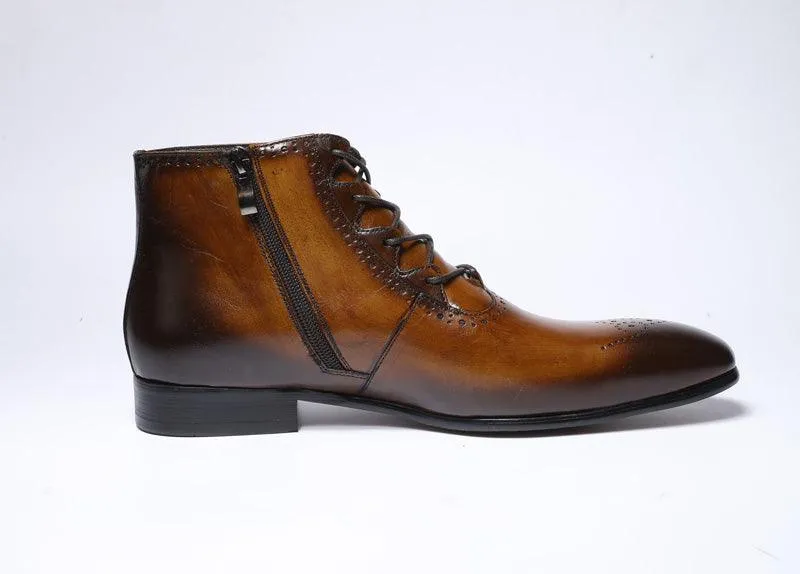 FC Men's Handmade Genuine Leather Ankle Boots