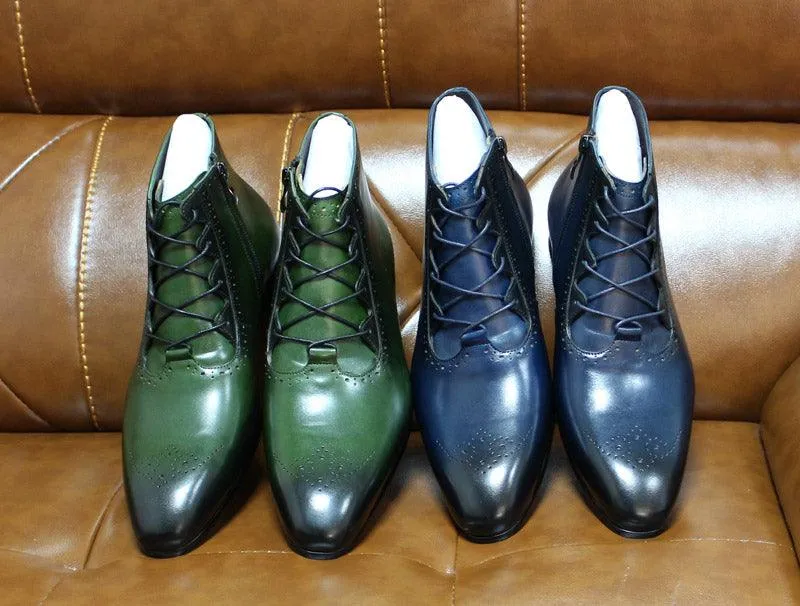 FC Men's Handmade Genuine Leather Ankle Boots