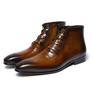 FC Men's Handmade Genuine Leather Ankle Boots