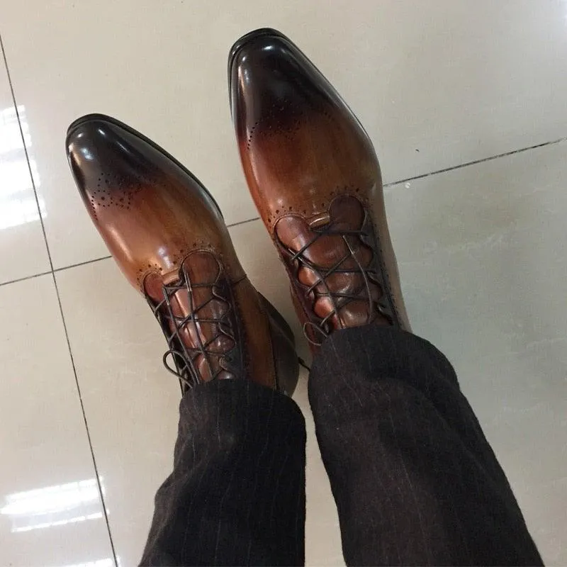 FC Men's Handmade Genuine Leather Ankle Boots