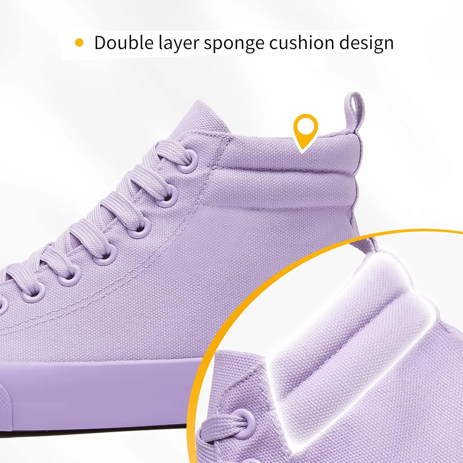 FINIWOR Womens High top Sneakers Canvas Shoes Lace up Black Sneakers Casual Shoes for Women