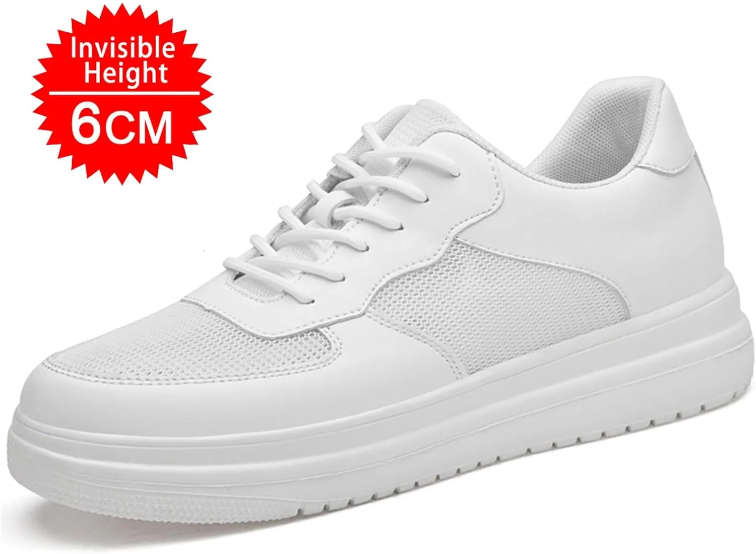 Flat Lifting Shoes Men Women 3 Inches Invisible Elevator Breathable Mesh Height Boosting Casual Work Tennis Shoes