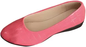Flats for Women Soft Ballet Shoes Comfortable PU Leather Dressy Flat Shoes Round Toe Slip on Walking, Driving, Work