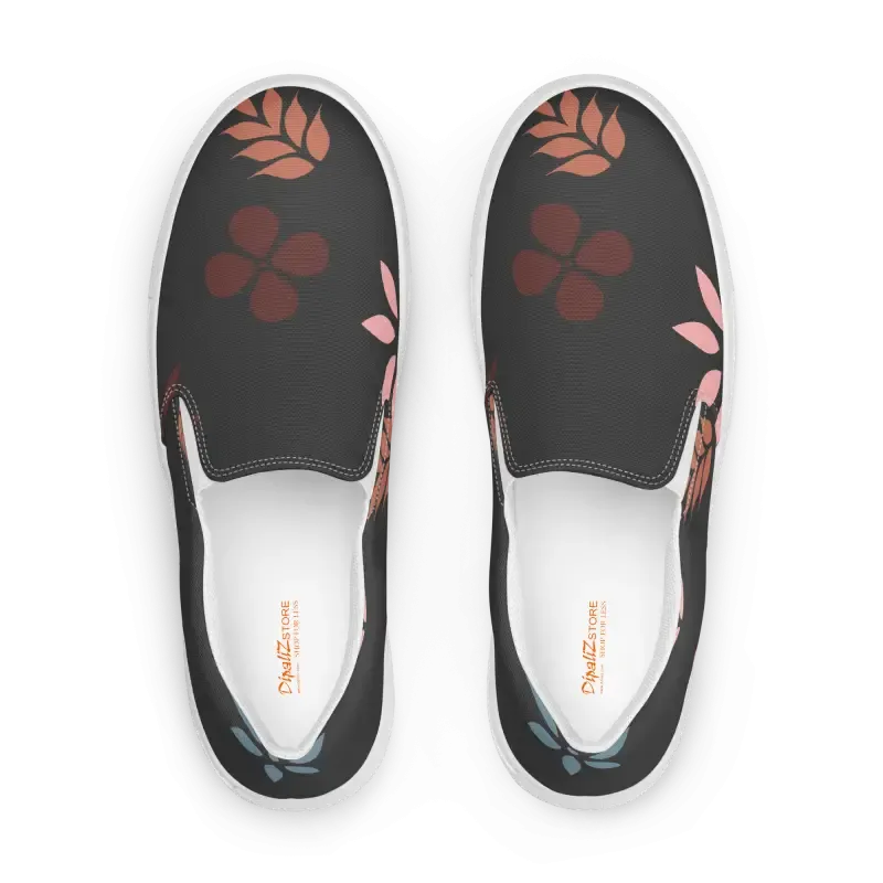 Floral Print Womens Canvas Slip on Shoes
