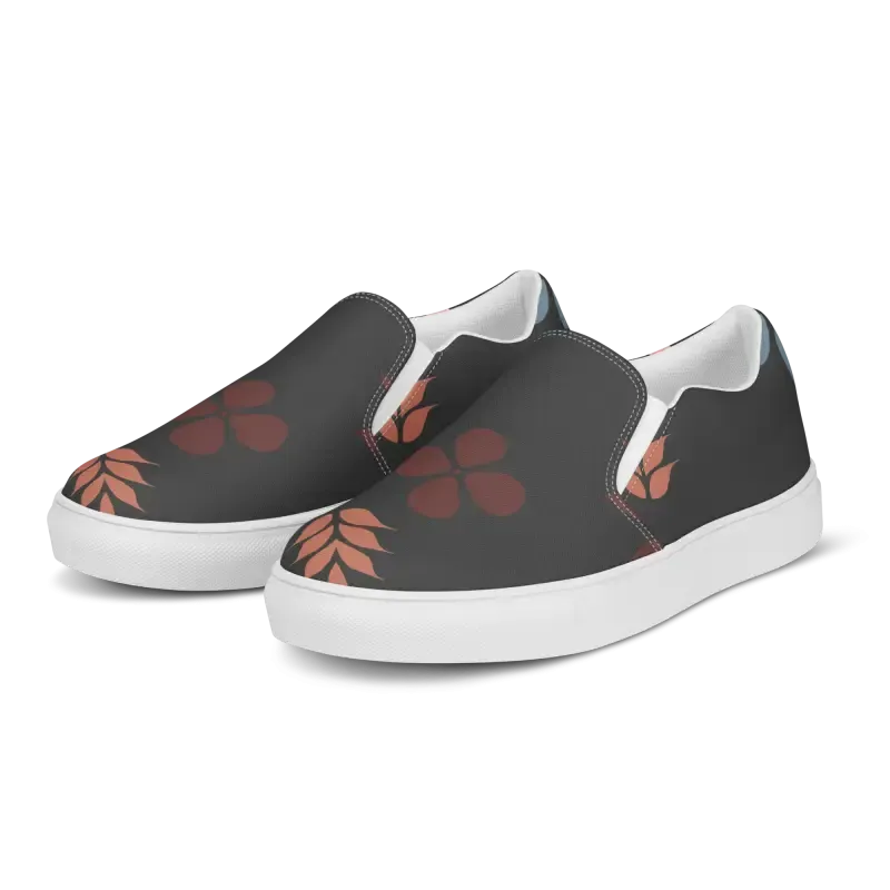 Floral Print Womens Canvas Slip on Shoes