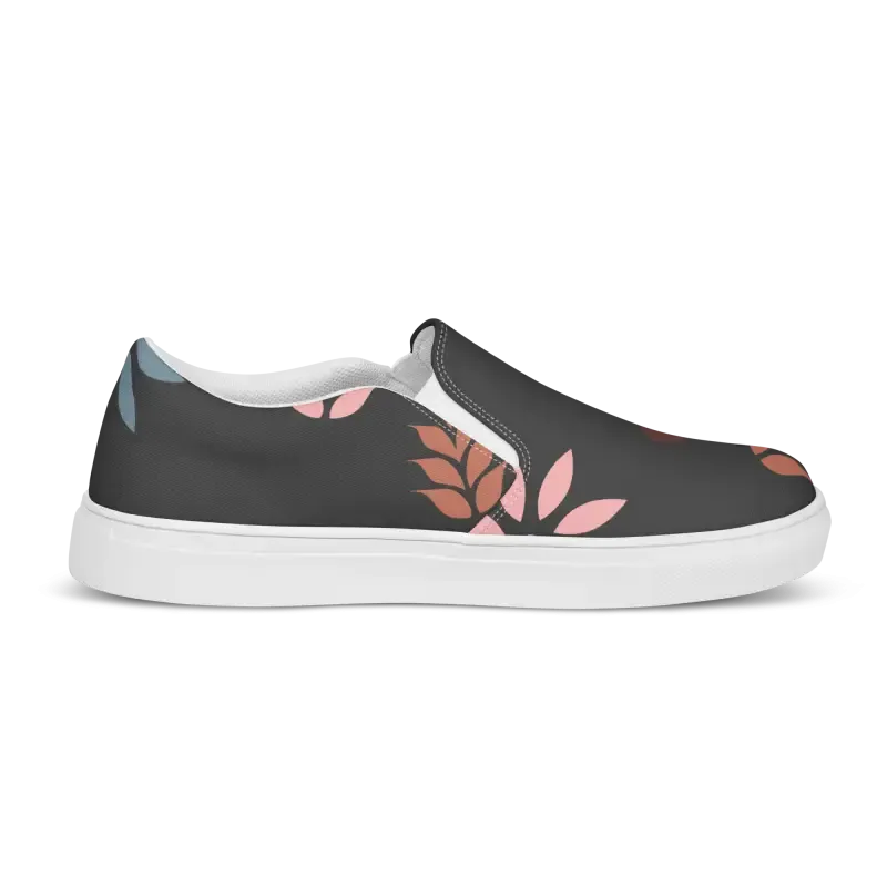 Floral Print Womens Canvas Slip on Shoes