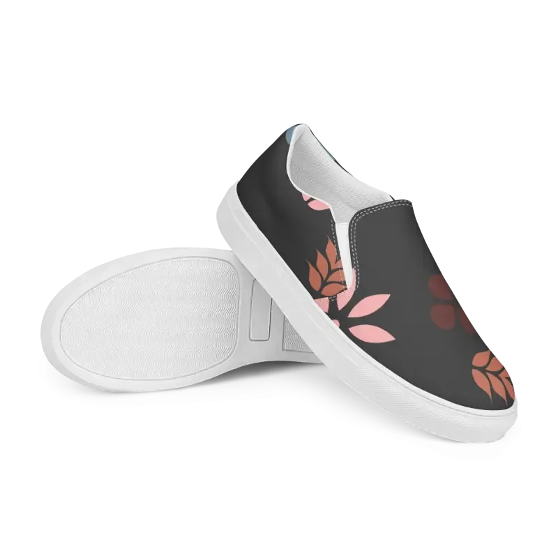 Floral Print Womens Canvas Slip on Shoes