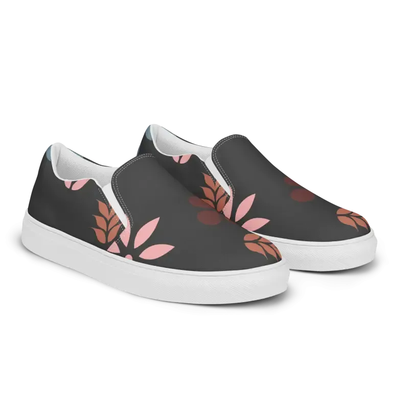 Floral Print Womens Canvas Slip on Shoes